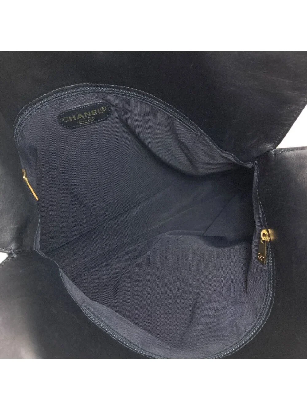 Chanel CC Logo Tote Bag Calfskin